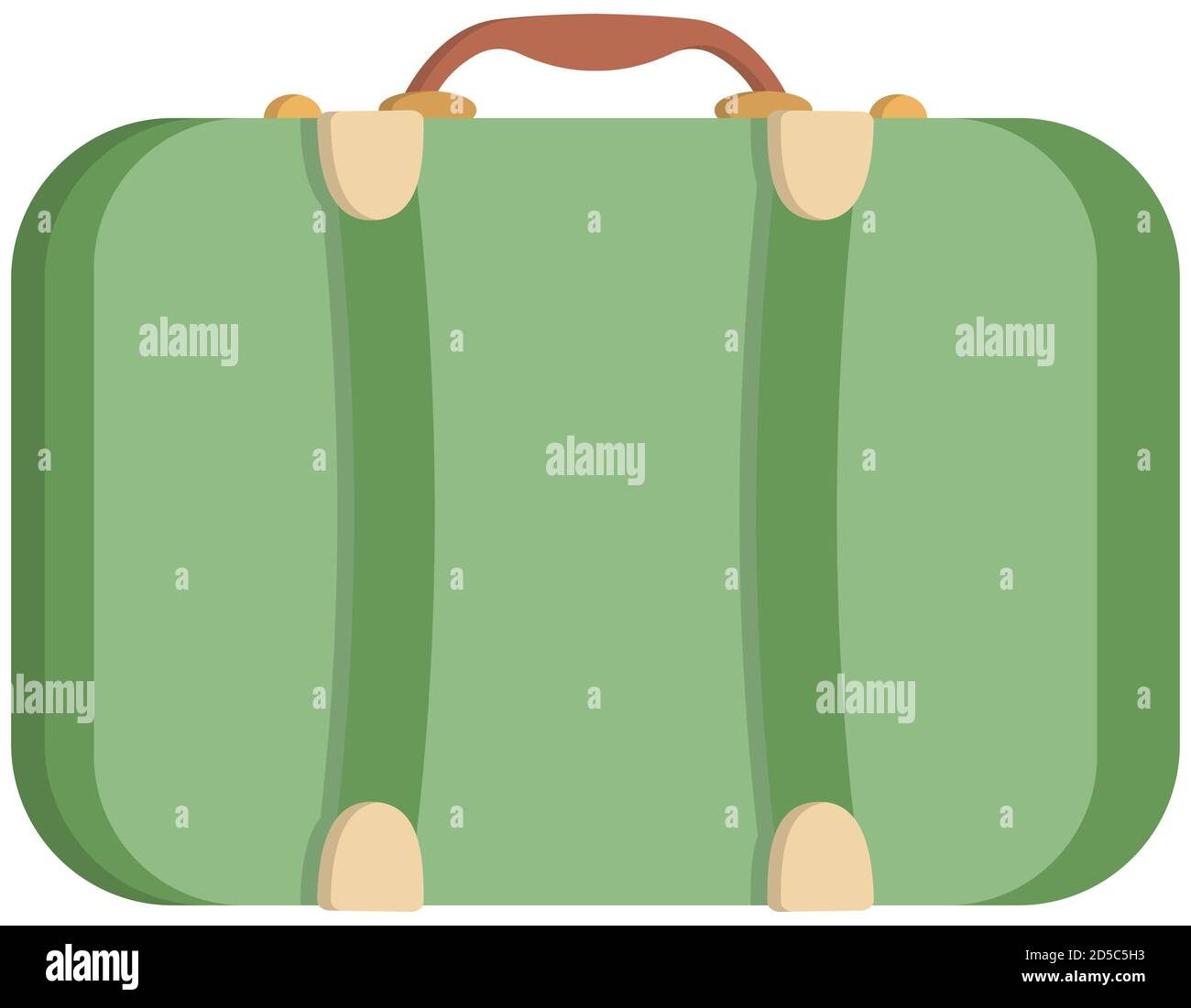 Green vintage suitcase. Travel bag in cartoon style Stock Vector Image ...