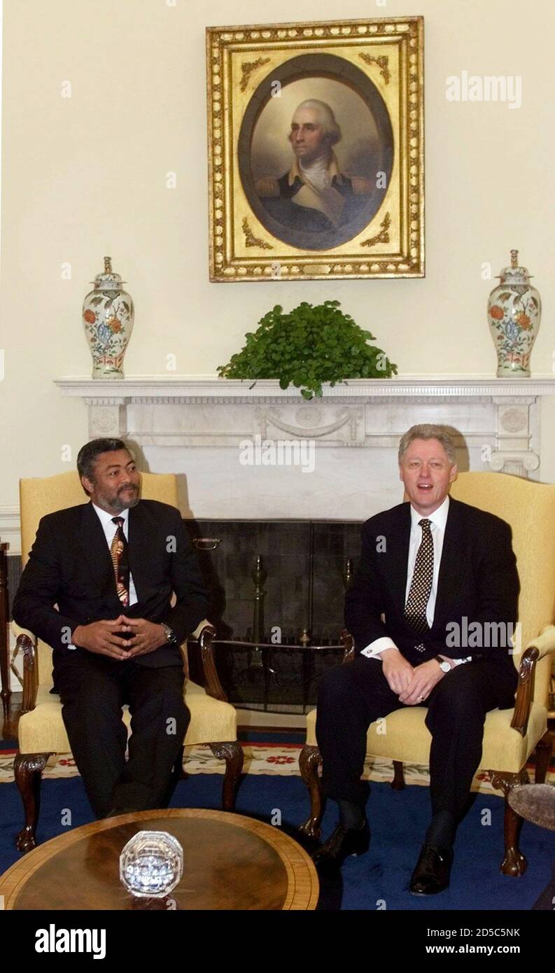 U S President Bill Clinton And Jerry John Rawlings President Of Ghana Meet In The Oval Office Of The White House Following A State Arrival Ceremony For Rawlings February 24 Rawlings Is In U S President Bill Clinton And Jerry John Rawlings President Of Ghana Meet In The Oval Office Of The White House Following A State Arrival Ceremony For Rawlings February 24 Rawlings Is In