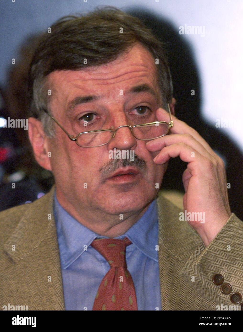 Spd Party Manager Ottmar Schreiner Gestures At The Start Of A Spd Board Meeting March 22