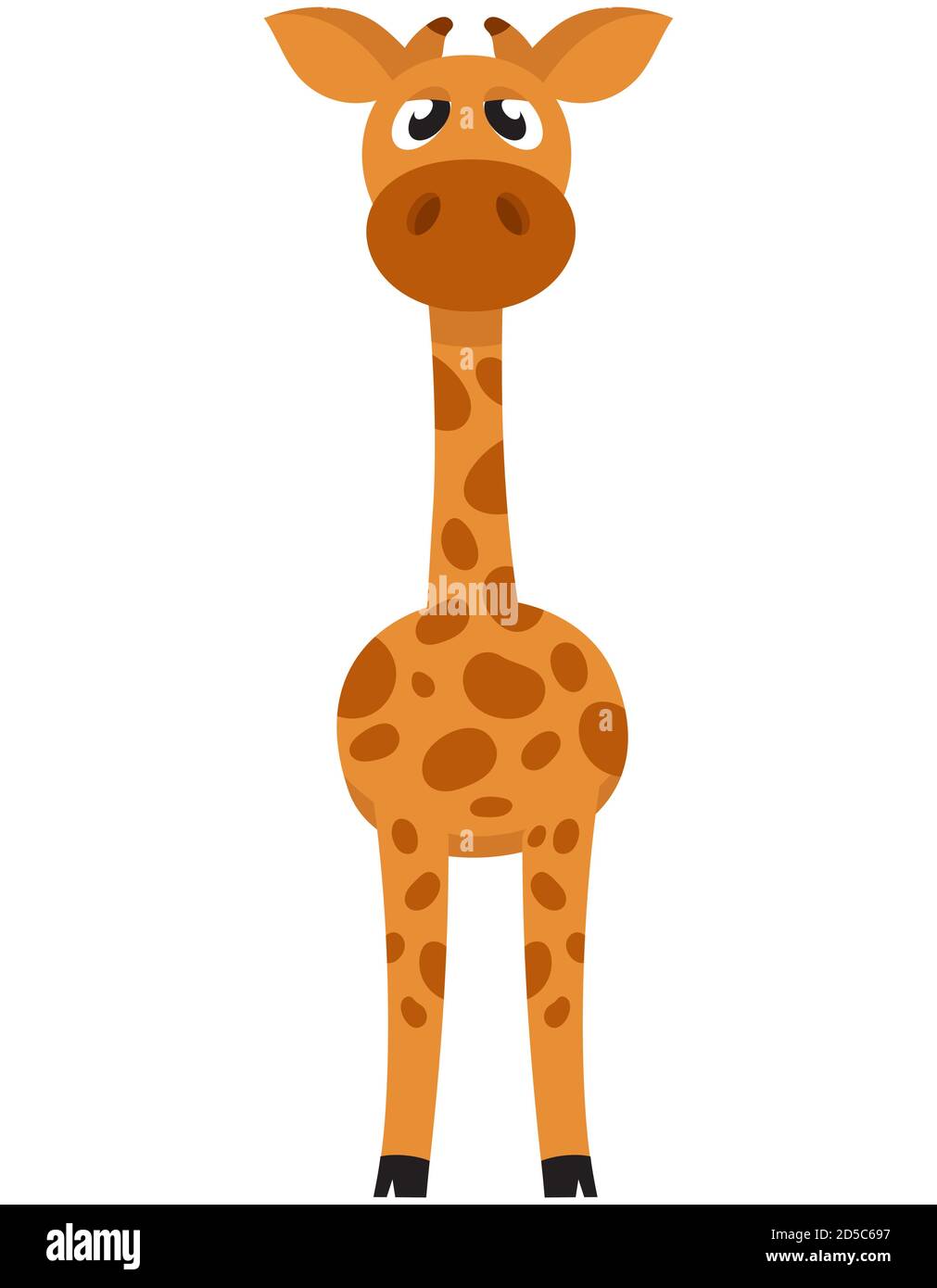 Standing Baby Giraffe Front View African Animal In Cartoon Style Stock Vector Image Art Alamy