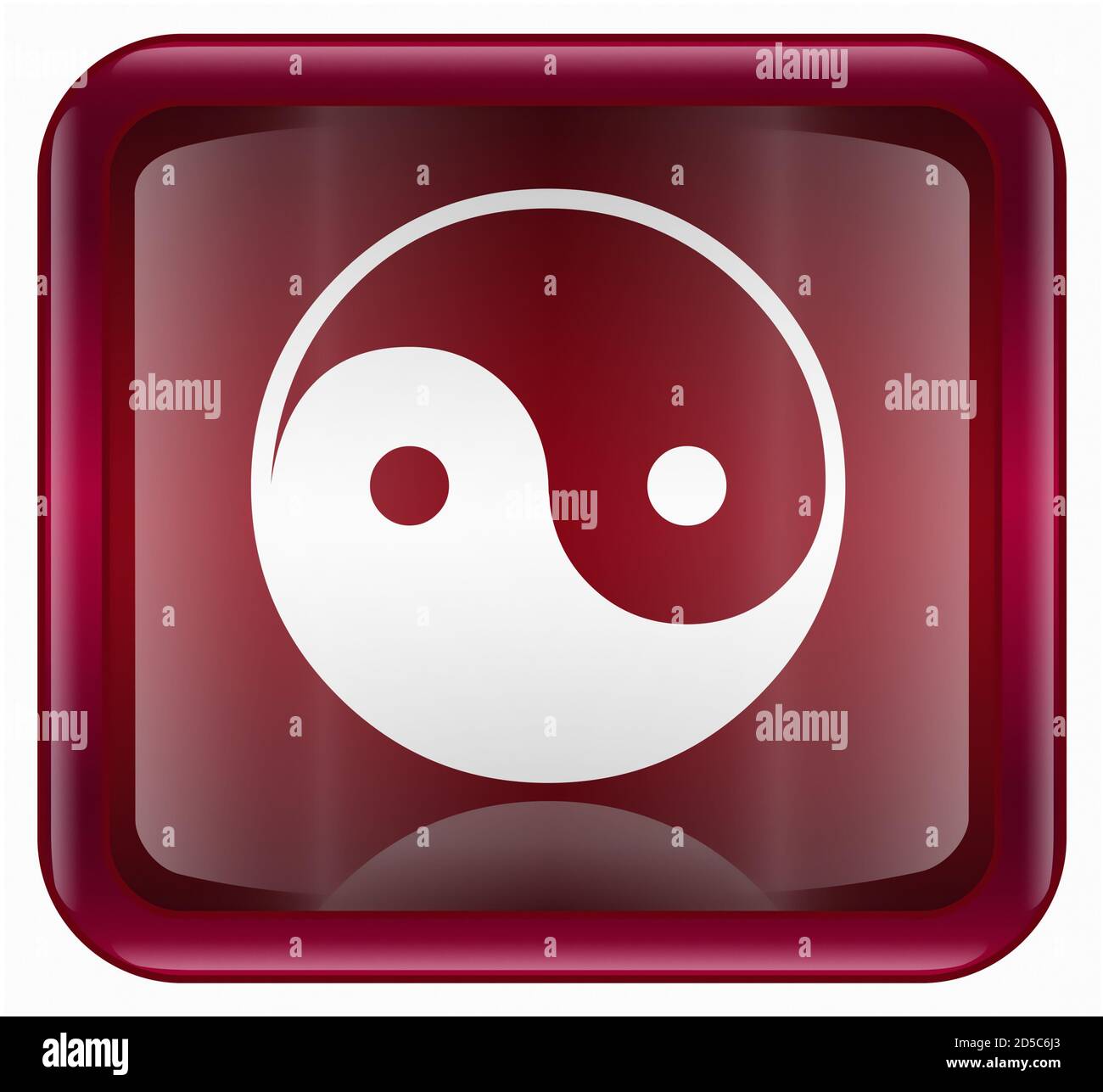 Yin Yang Symbol Icon Red Isolated On White Background Stock Photo Alamy