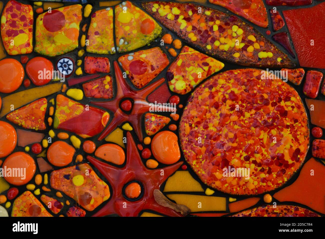 decorative red orange yellow autumn spring fall colours mosaic tiles ...