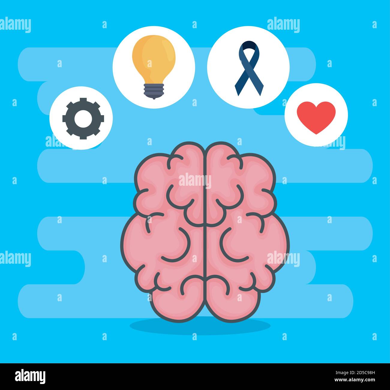 mental health brain with icon set vector design Stock Vector Image ...