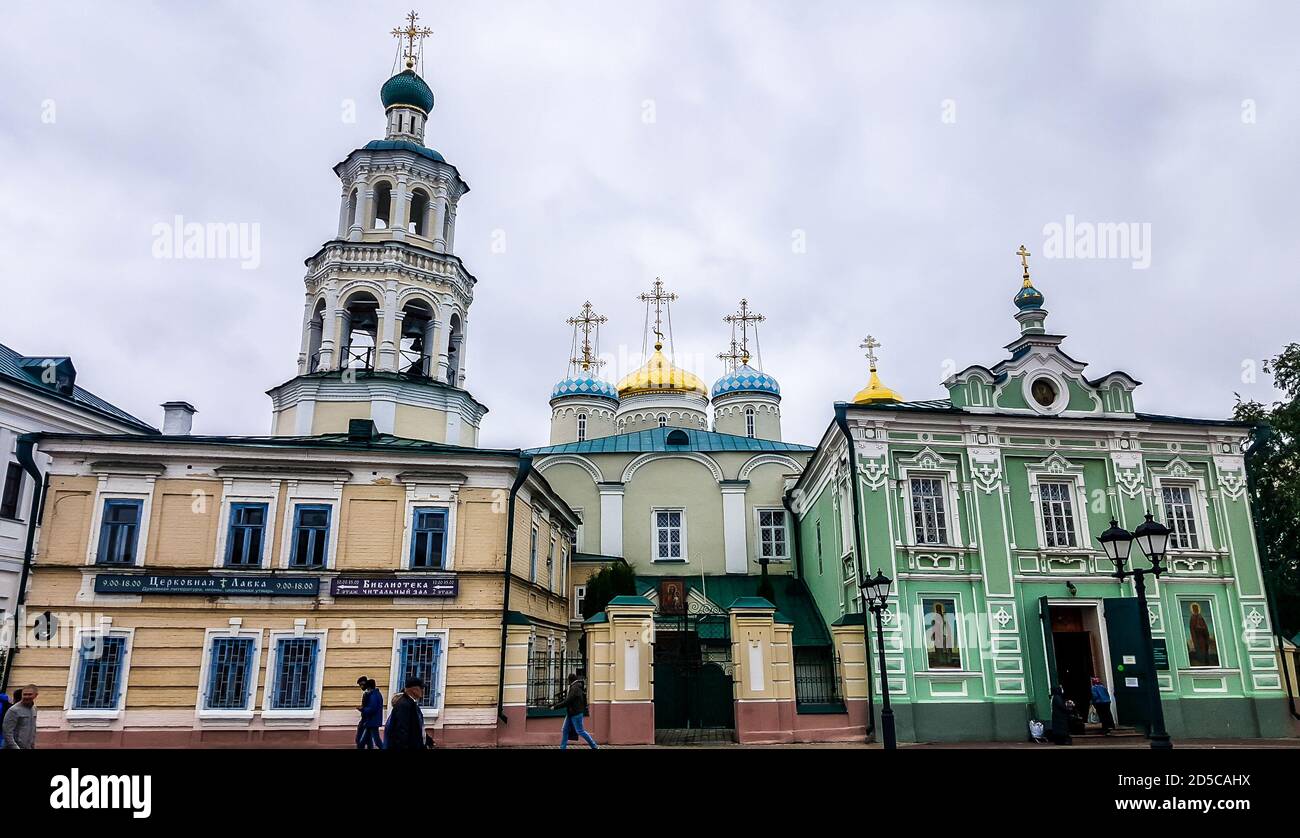 The St. Nicholas Cathedral in Kazan. Consists of the St. Nicholas Lower Church, Intercession Church, a bell tower and administrative buildings. Russia Stock Photo