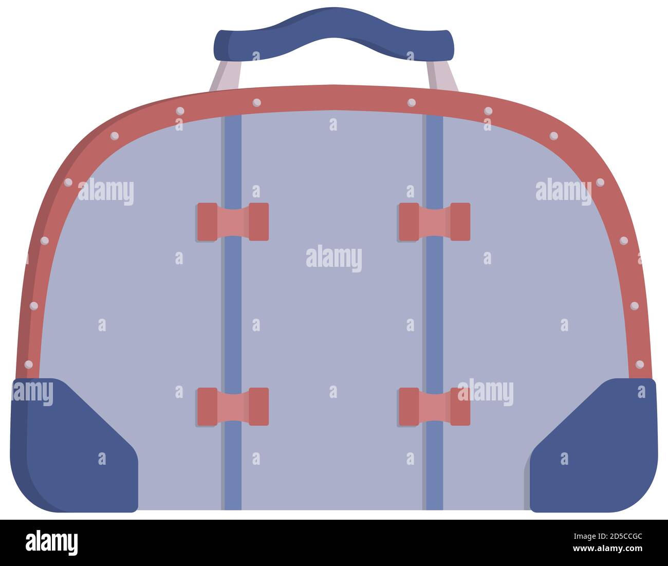 Blue vintage suitcase. Travel bag in cartoon style Stock Vector Image