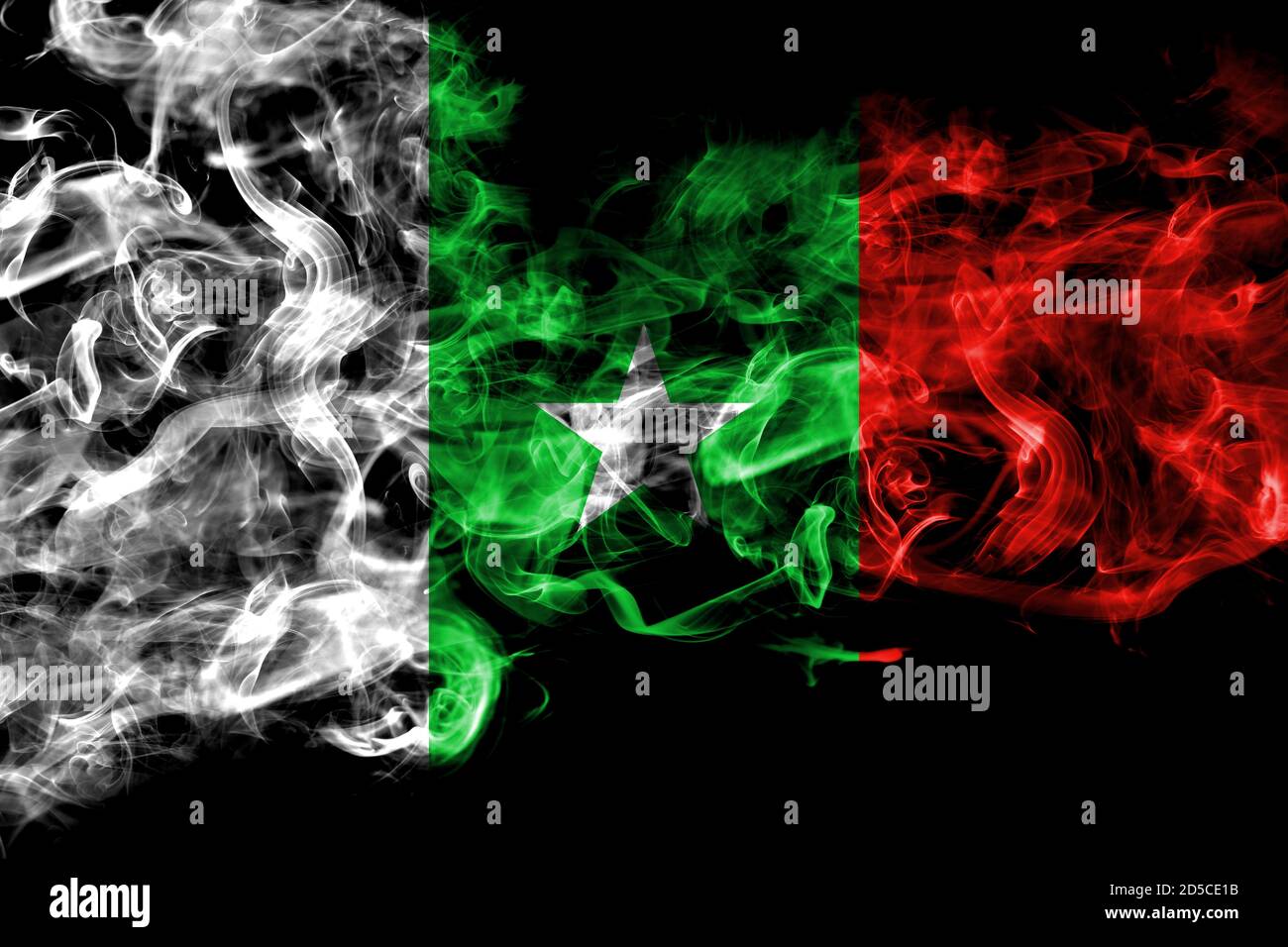 Casamance Senegal Smoke Flag Isolated On Black Background Stock Photo Alamy