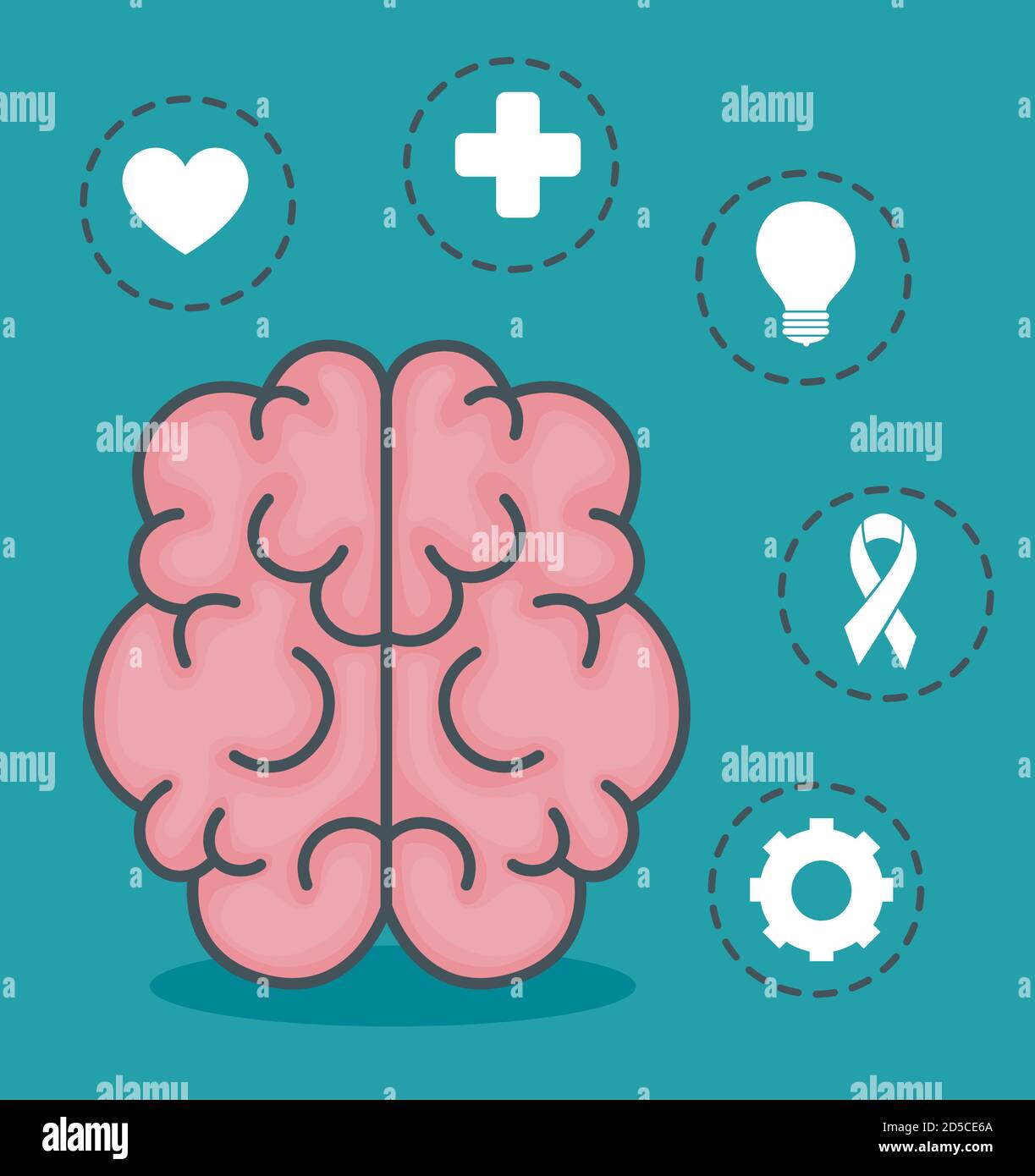mental health brain with icon set vector design Stock Vector Image ...