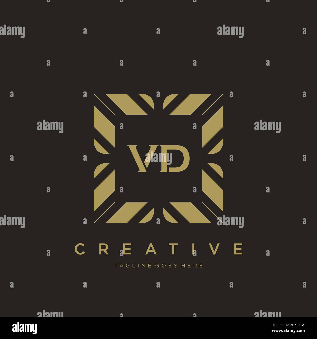 VD initial letter luxury ornament monogram logo template vector Stock Vector