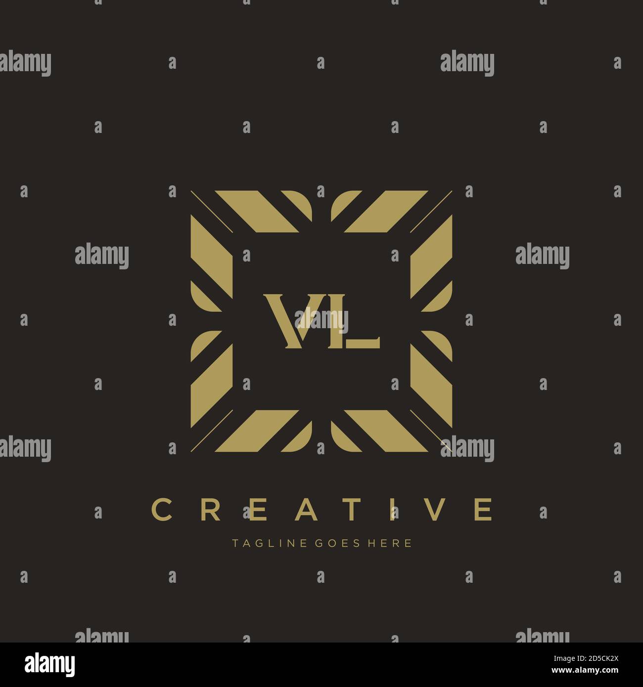VL initial letter luxury ornament monogram logo template vector Stock Vector