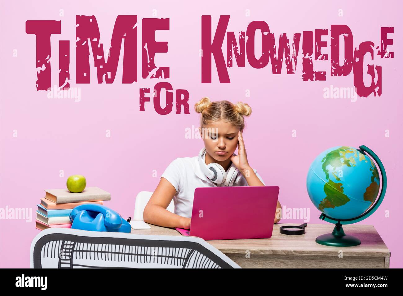 Sad preteen school girl using hi-res stock photography and images - Alamy