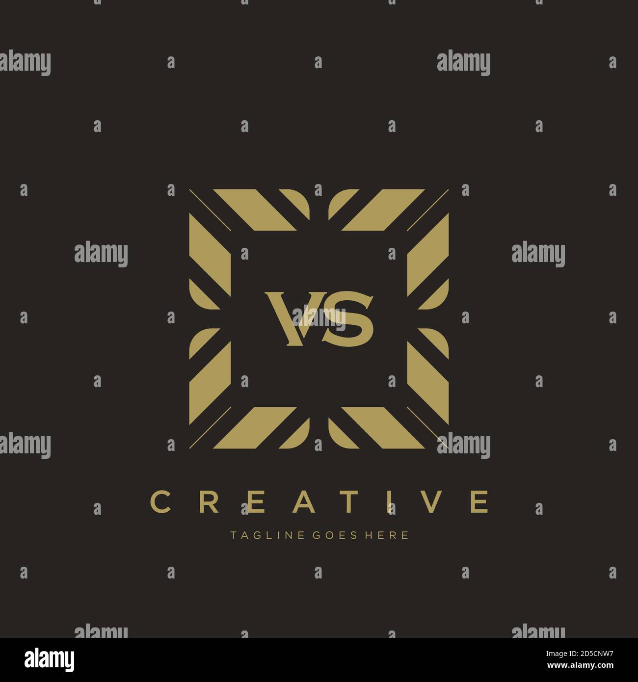 VS initial letter luxury ornament monogram logo template vector Stock Vector