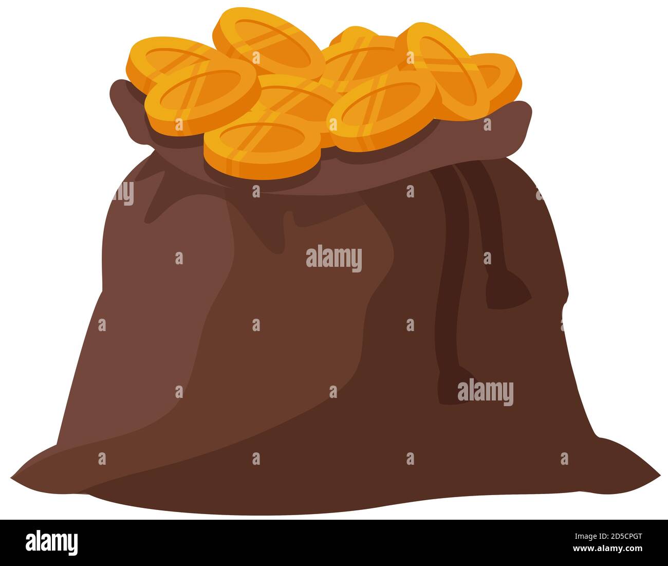 Bag of gold coins. Money in cartoon style Stock Vector Image & Art - Alamy