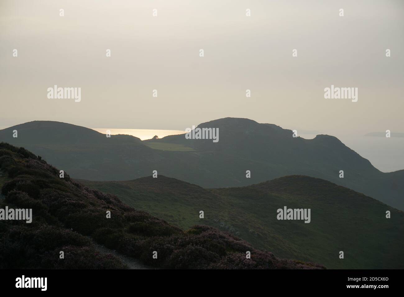 Evening sunset from Conwy mountain Stock Photo