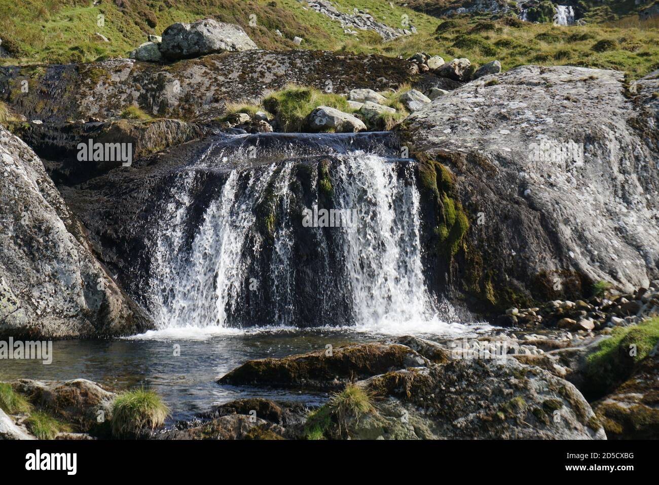 Aberfalls waterfall Coedydd Aber Nature reserve snowdonia national park Wales UK Stock Photo