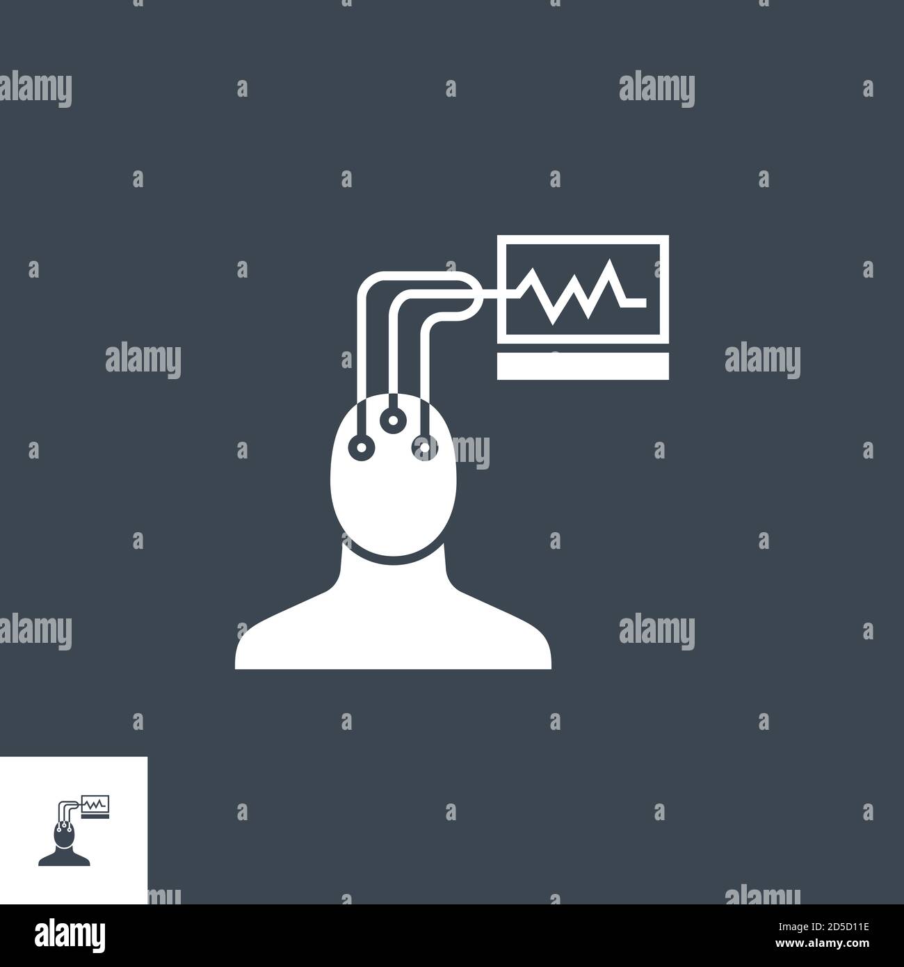 Electroencephalography related vector glyph icon. Stock Vector