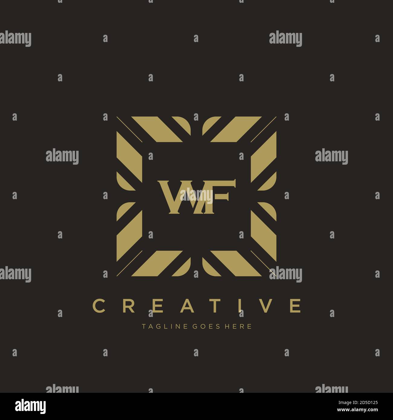 WF initial letter luxury ornament monogram logo template vector Stock Vector