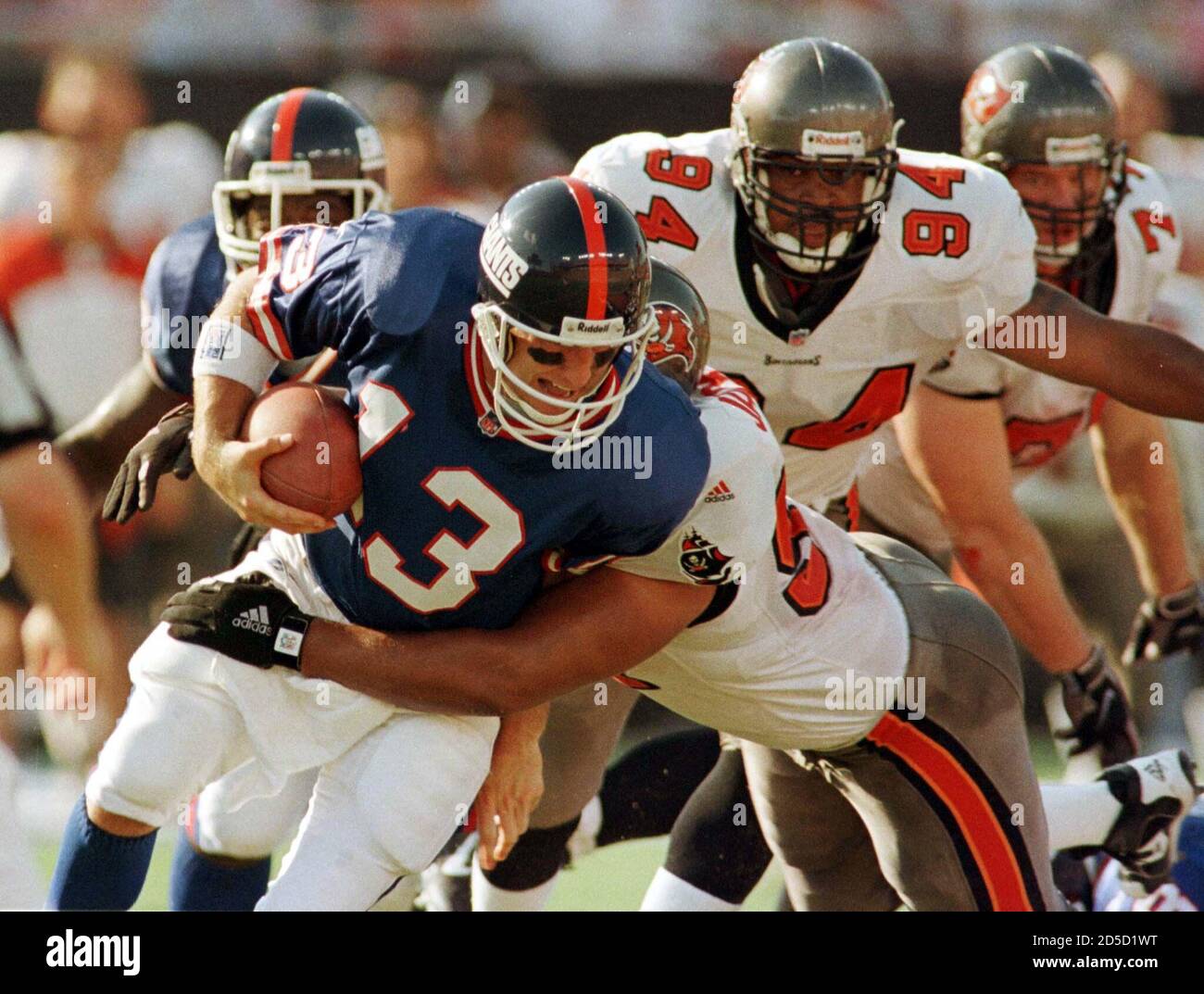 New York Giants Quarterback Danny Kanell Is Sacked For A 12 Yard Loss In The Second Quarter By Tampa Bay Buccaneers Defender Tyoka Jackson October 4 The Nfl Contest Was Played In Tampa S New York Giants Quarterback Danny Kanell Is Sacked For A 12 Yard Loss In The Second Quarter By Tampa Bay Buccaneers Defender Tyoka Jackson October 4 The Nfl Contest Was Played In Tampa S