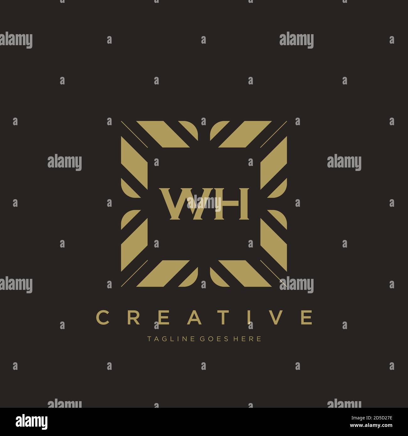 WH initial letter luxury ornament monogram logo template vector Stock Vector