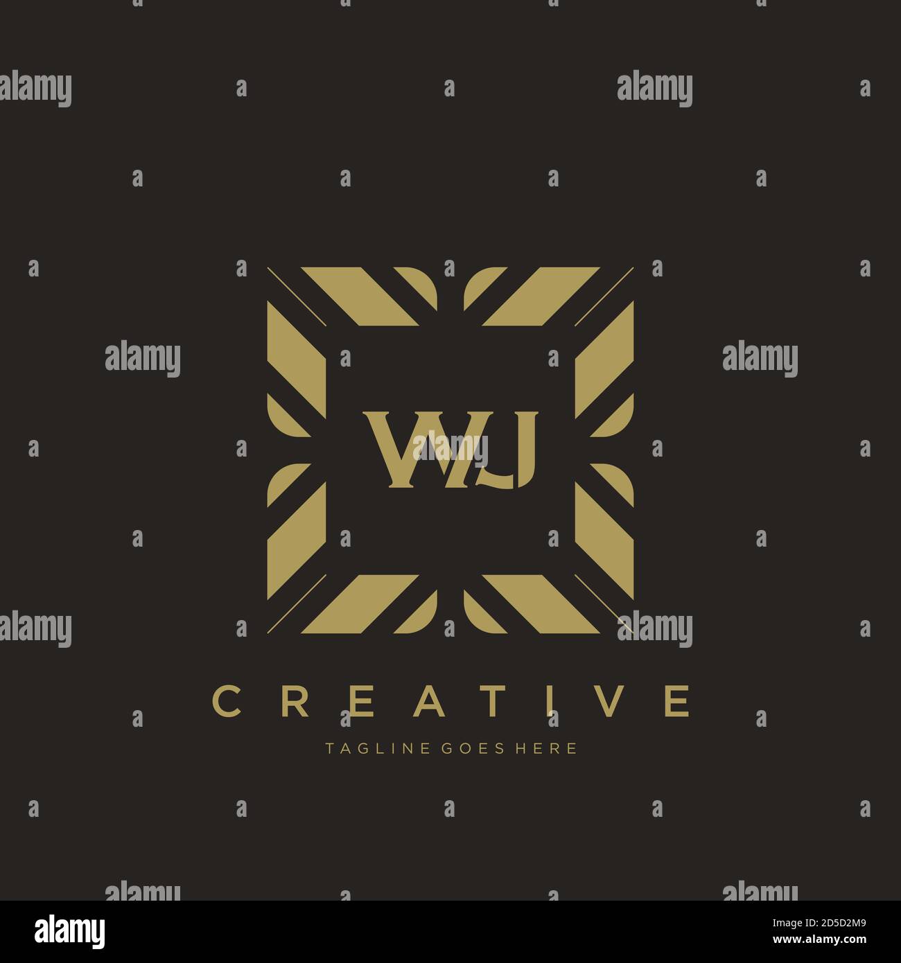 WJ initial letter luxury ornament monogram logo template vector Stock Vector