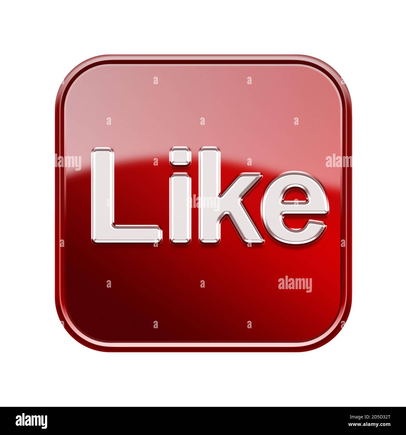 Like icon glossy red, isolated on white background Stock Photo - Alamy