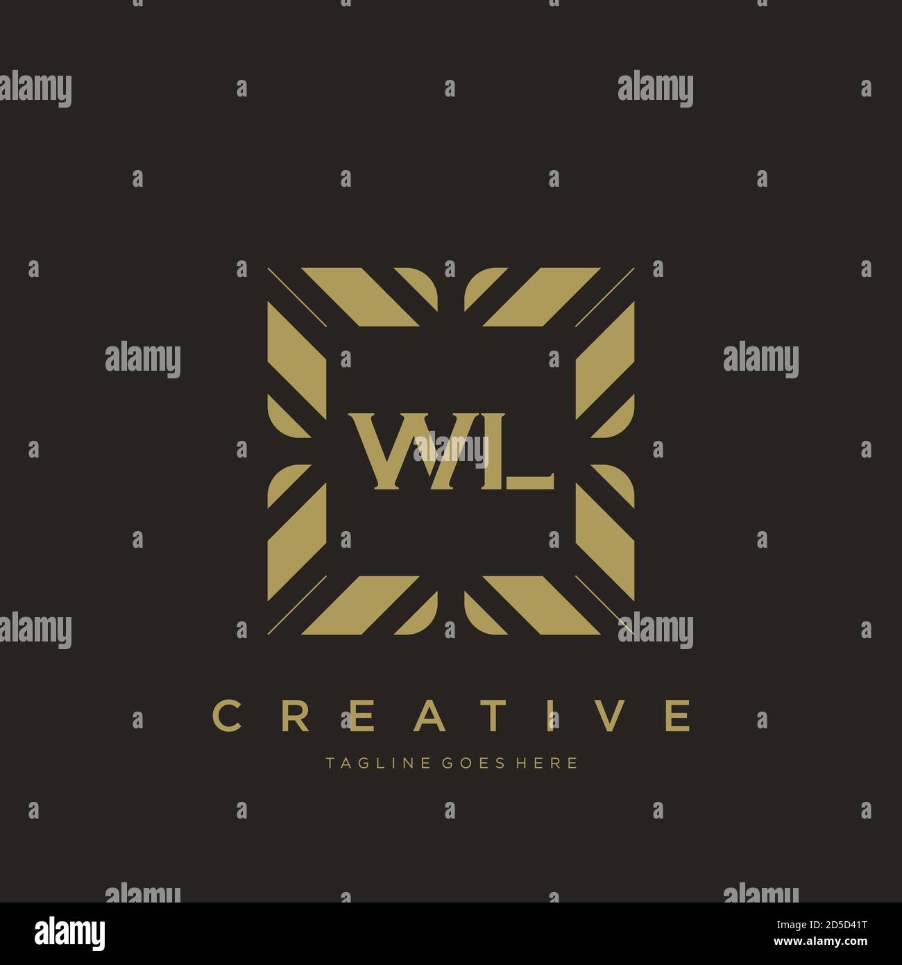 WL initial letter luxury ornament monogram logo template vector Stock Vector