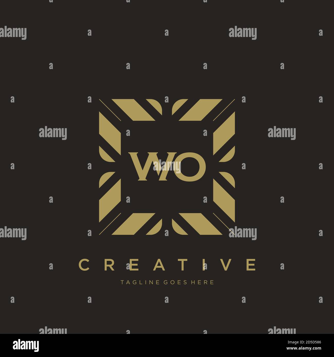 WO initial letter luxury ornament monogram logo template vector Stock Vector