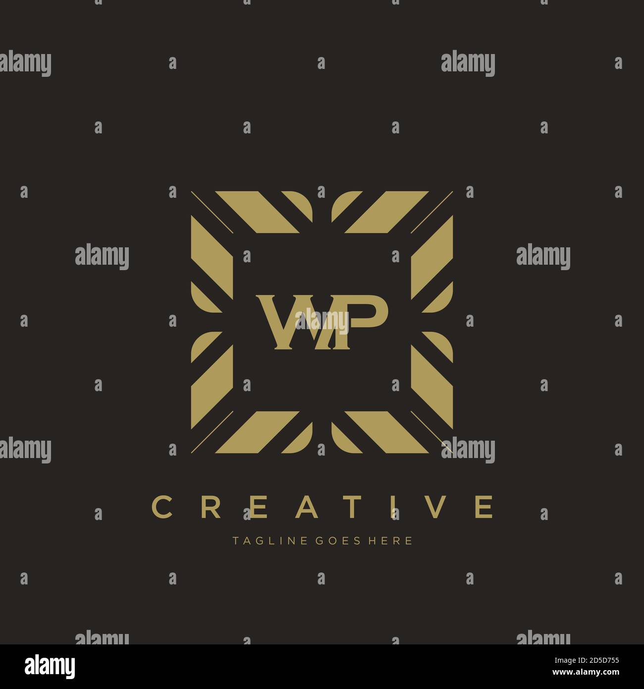 WP initial letter luxury ornament monogram logo template vector Stock Vector