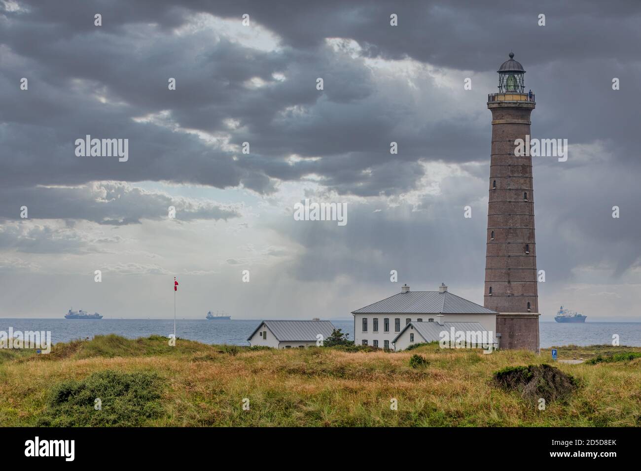 Skagen Lighthouse, also known as Skagen's Grey Lighthouse, Skagen, Jutland, Denmark Stock Photo