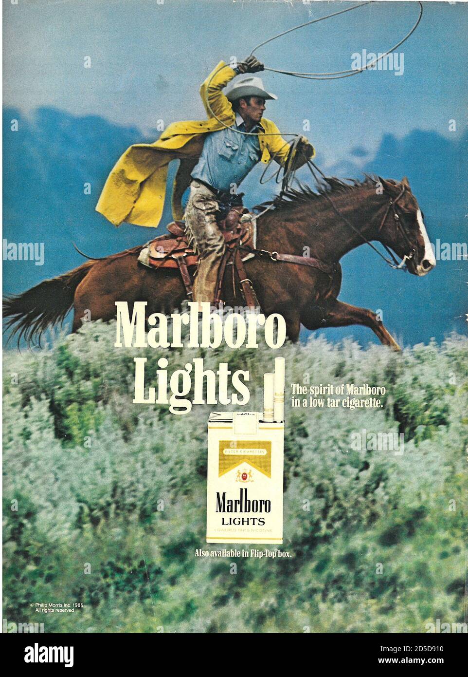 Poster advert Marlboro cigarettes Welcome to Marlboro country Philip Morris advertisement paper ad Marlboro cigarettes paper advert ad advertisement Stock Photo