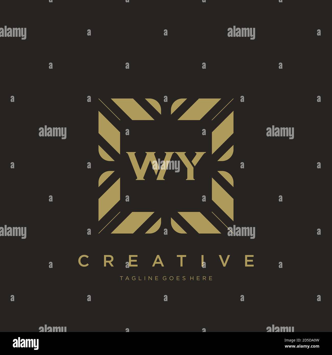 WY initial letter luxury ornament monogram logo template vector Stock Vector