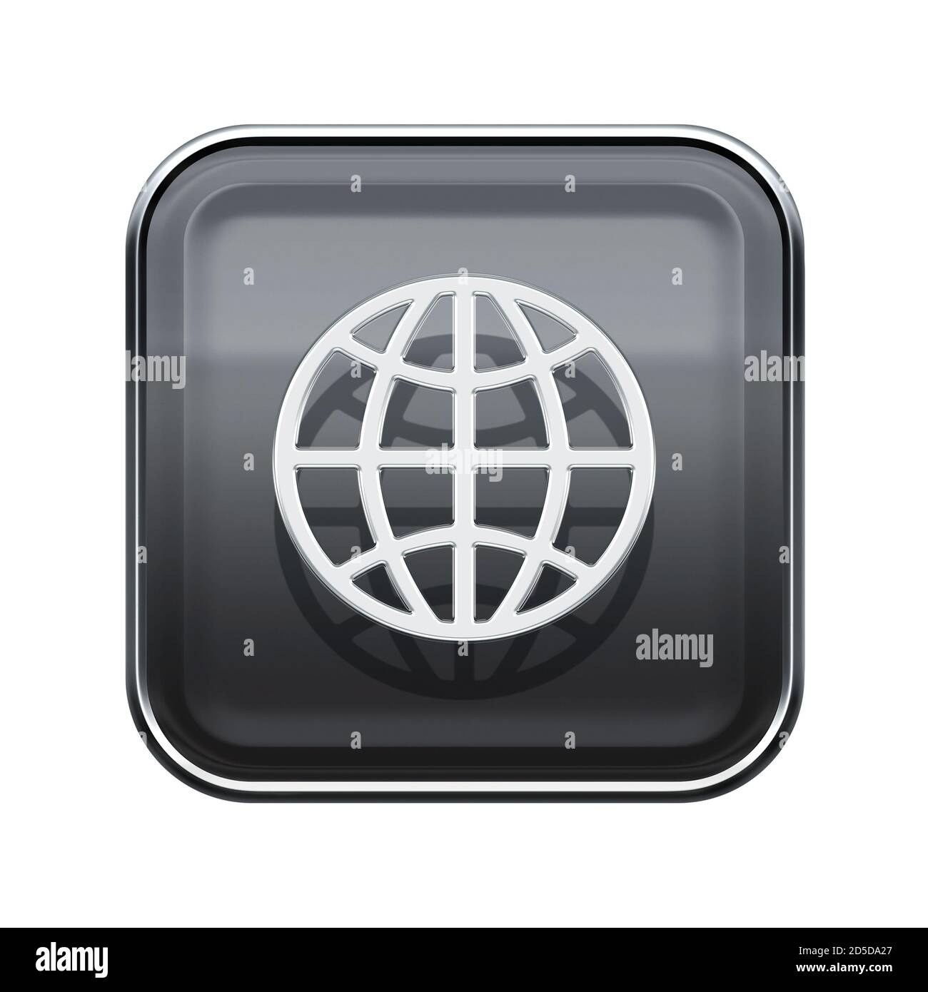Globe icon glossy grey, isolated on white background Stock Photo - Alamy