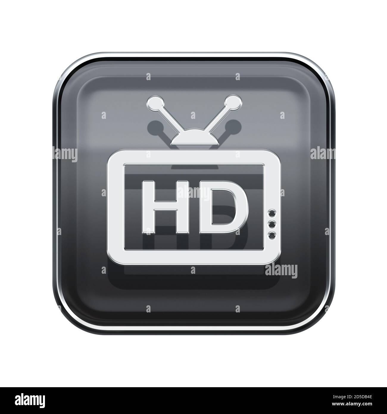 HD icon glossy grey, isolated on white background Stock Photo