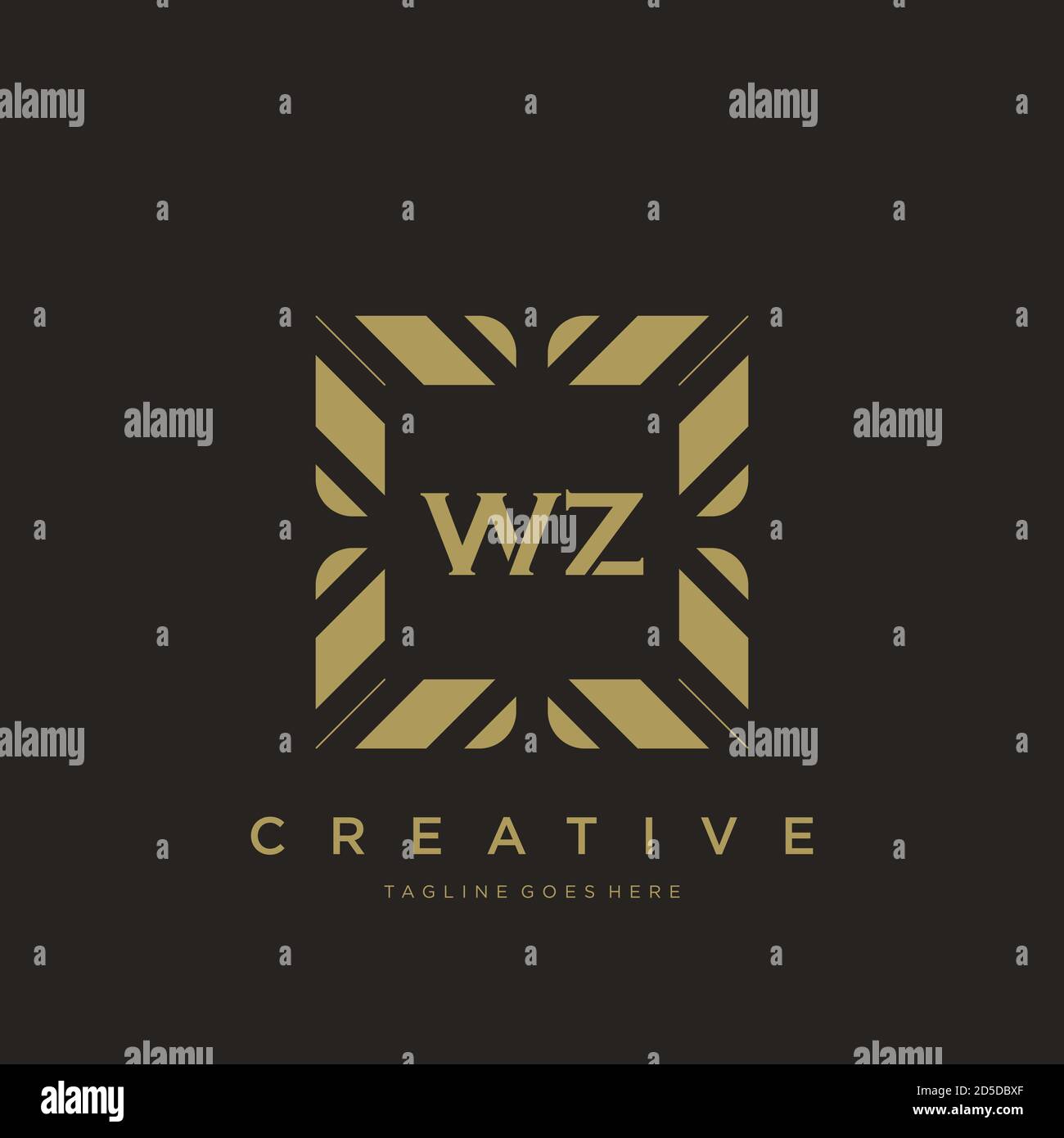 WZ initial letter luxury ornament monogram logo template vector Stock Vector