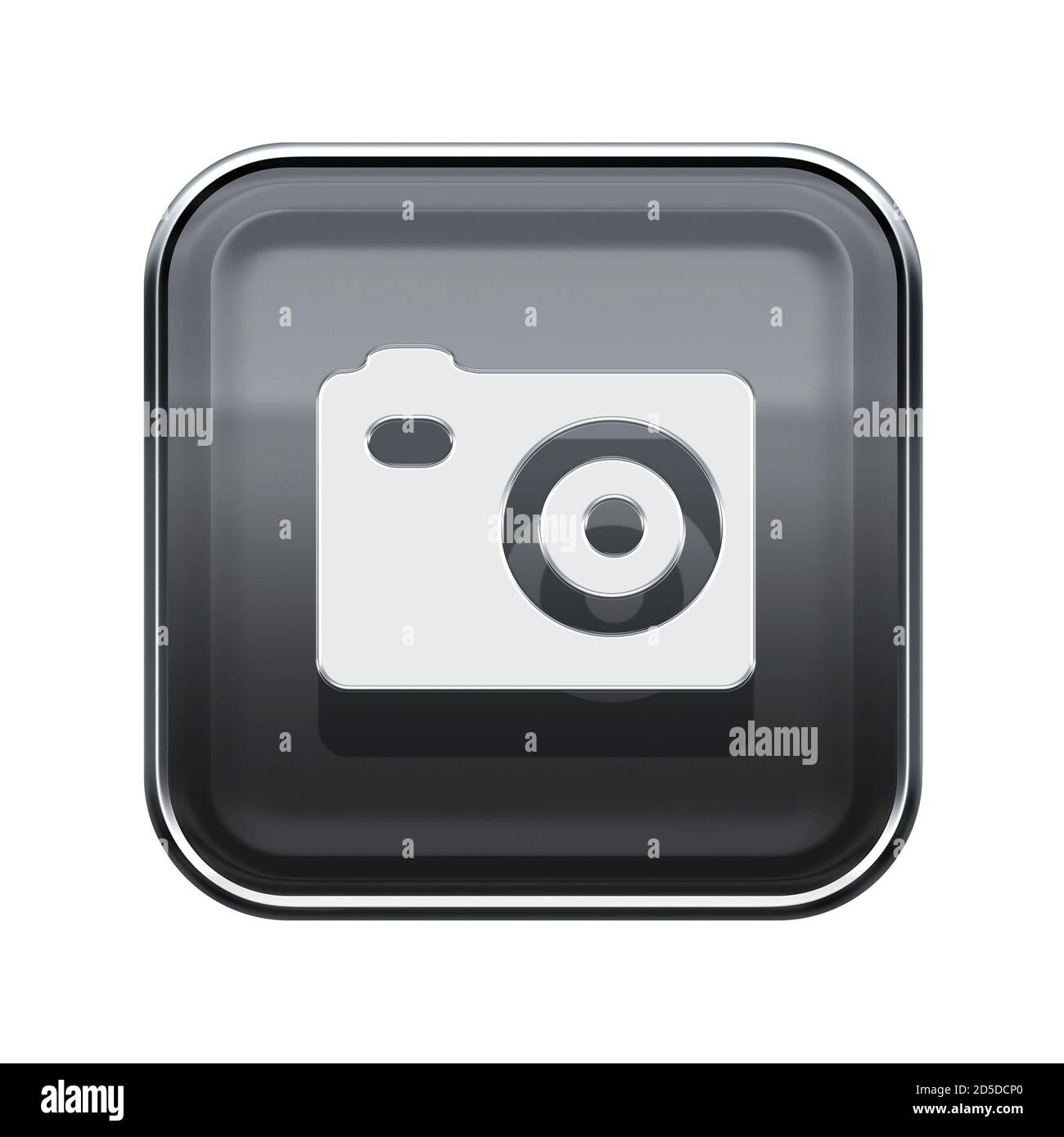 Camera icon glossy grey, isolated on white background Stock Photo Alamy