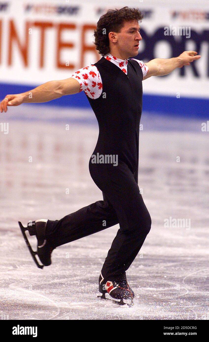 Canadian Figure Skater Elvis Stojko Lands Safely As He Performs During A Practice Session March 20 For The 1999 World Figure Skating Championships The Championships Open Here March 22 Ns Stock Photo Alamy