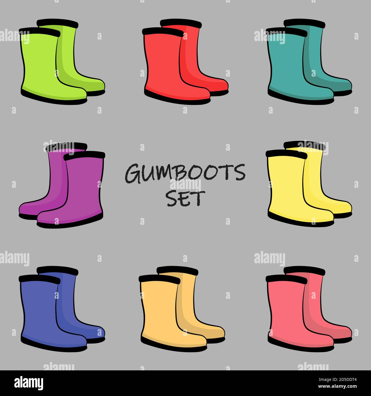 Children galoshes rainy Stock Vector Images Alamy
