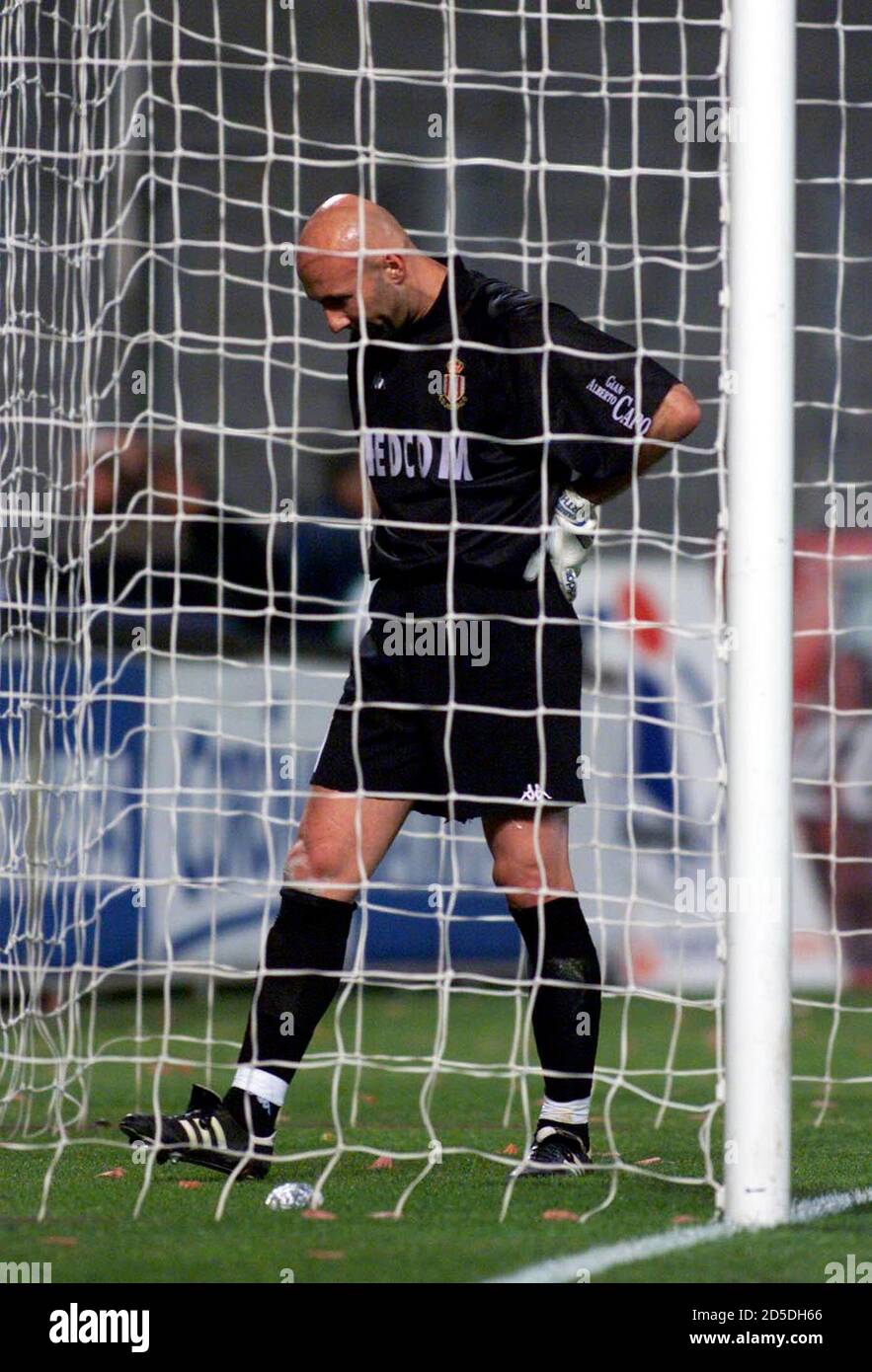 Goal Keeper Fabien Barthez Of Monaco Is Disapointed After Marseille Won The Match Between The Two Teams In The French League Match April 7 Jpp Me Stock Photo Alamy