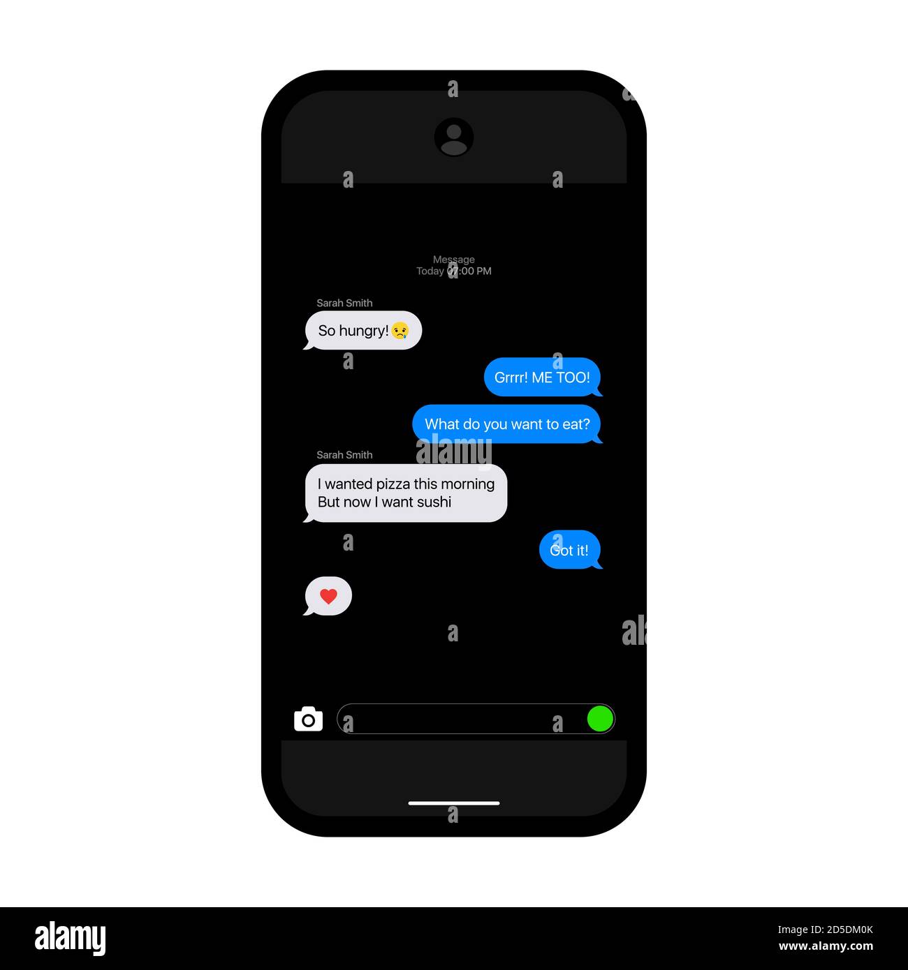 iMessage Interface. Texting Bubbles. iPhone Mockup. Texting Interface.  Telegram Messenger. Flat Vector Message Bubbles. Chat On Black Background  Stock Vector Image & Art - Alamy