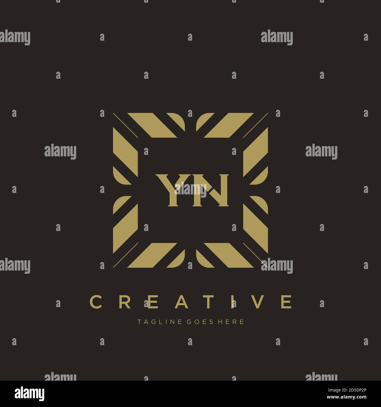 YN initial letter luxury ornament monogram logo template vector Stock Vector