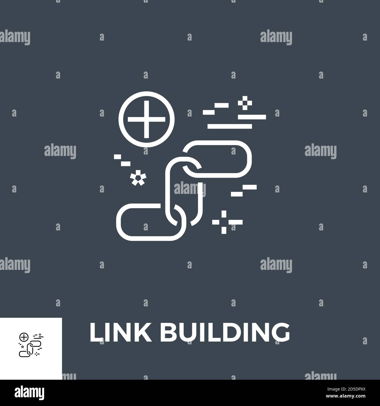 Link Building Line Icon Stock Vector