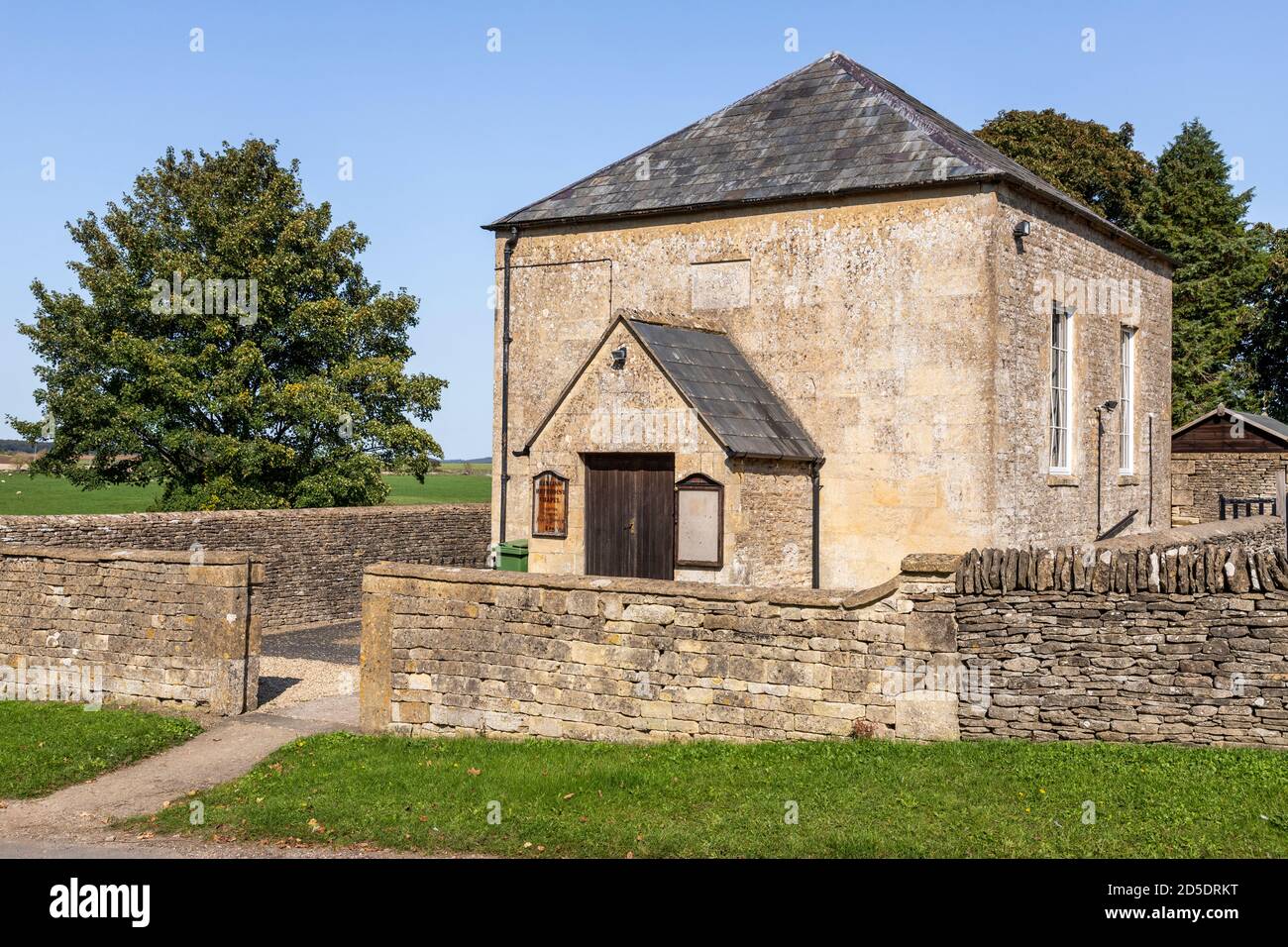 19th century (1837) Methodist Chapel (still in use in 2020) in the Cotswold village of Hawling, Gloucestershire UK Stock Photo
