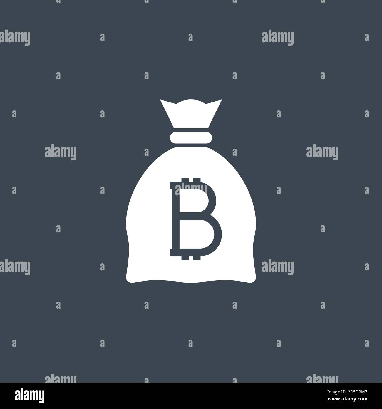 Money Bag with Bitcoin related vector glyph icon. Stock Vector