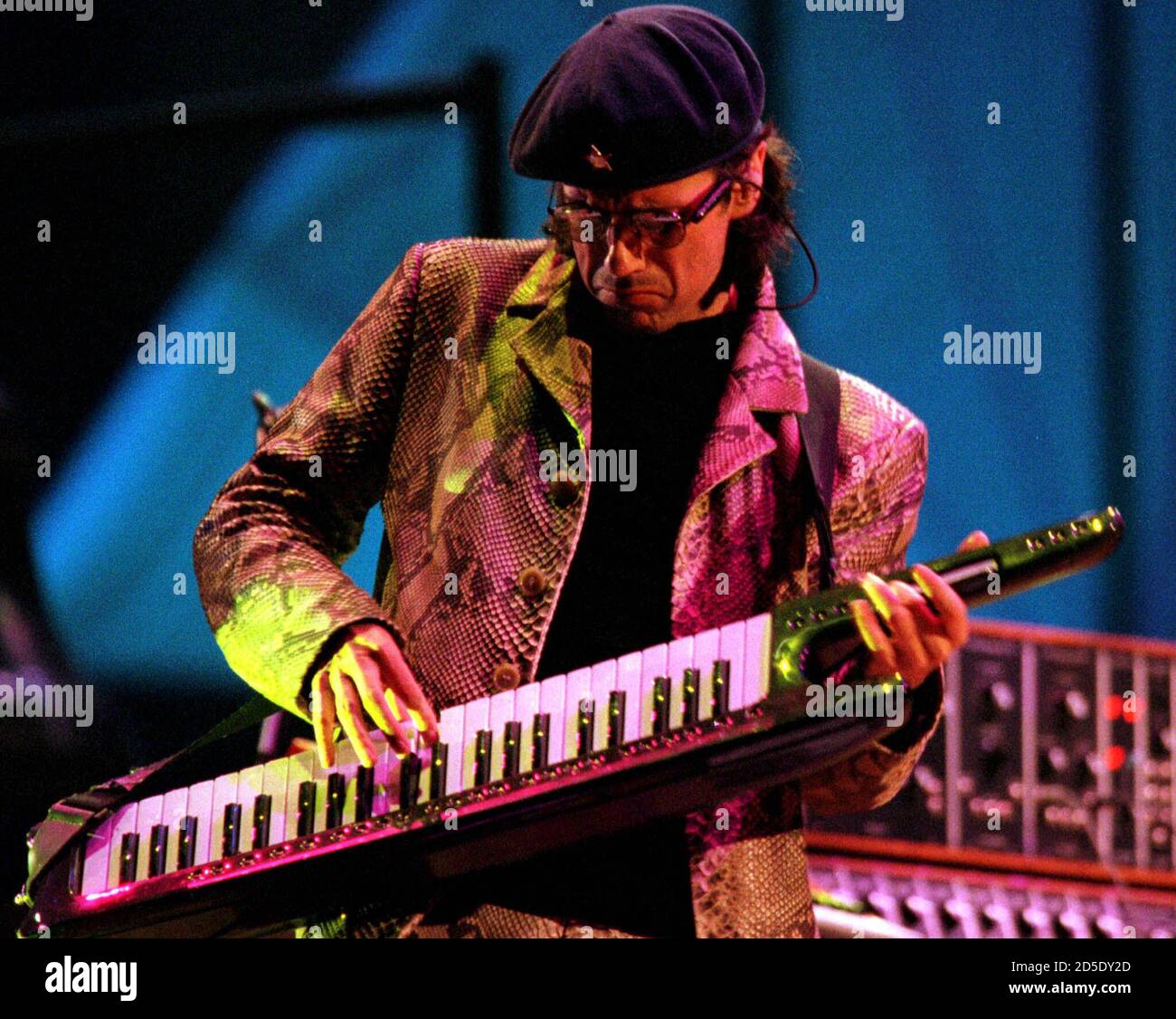 Famous French musician and composer Jean-Michel Jarre performs during his  show "Oxygen in Moscow" September 7. This show is a part of festivities  celebrating Moscow's 850th anniversary Stock Photo - Alamy