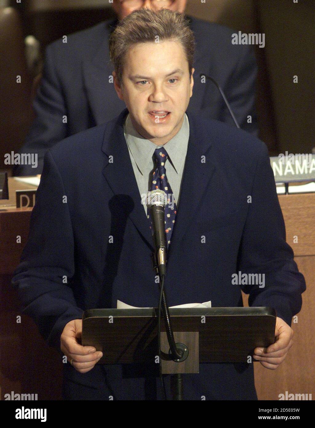 Actor Tim Robbins Reads A Letter By Russian Parliamentarian And Human Rights Activist Sergei Kovalev At The Towards The Worldwide Right To Asylum Conference At United Nations Headquarters In New York December
