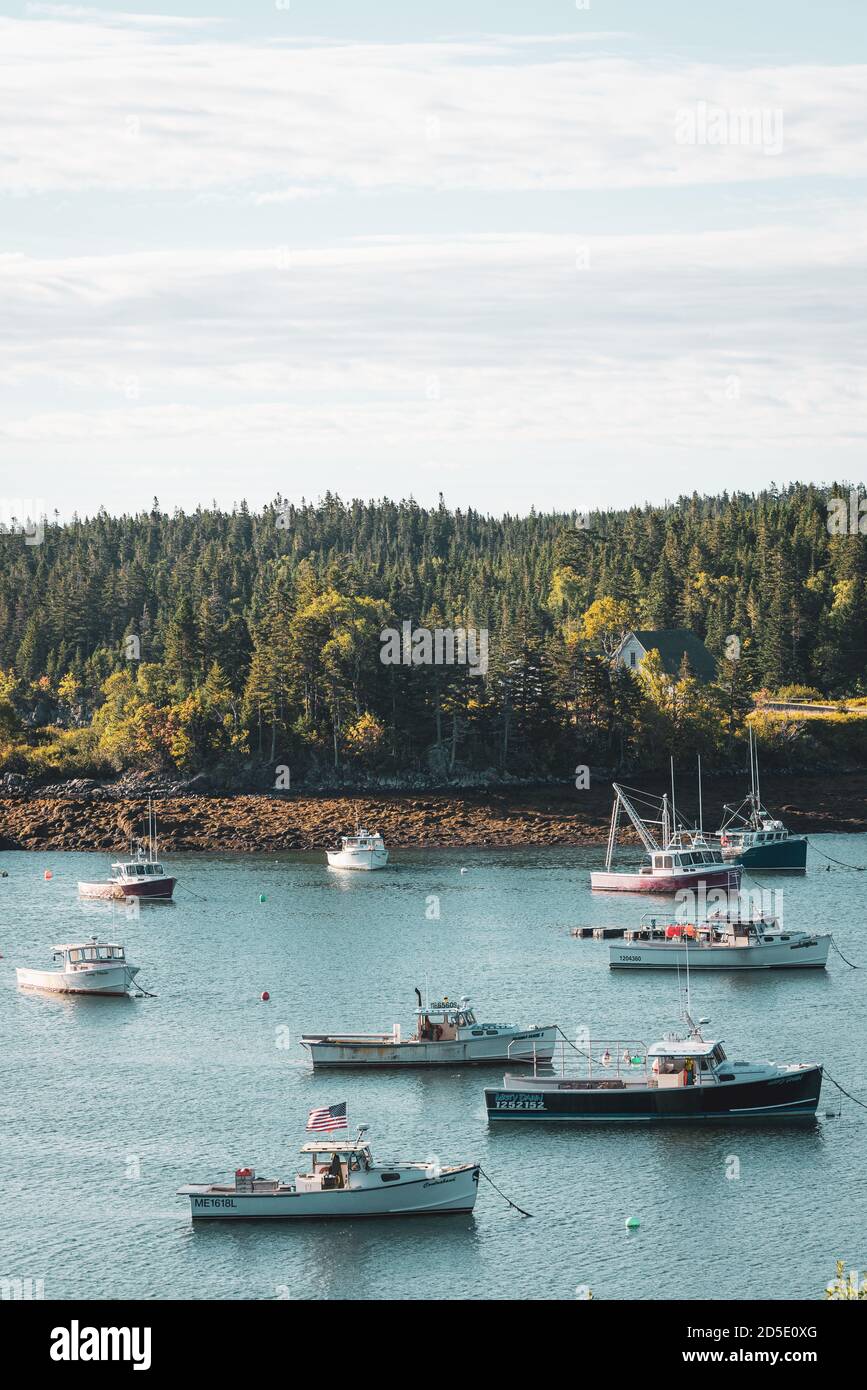 Boats in the harbor of Cutler, Maine Stock Photo Alamy