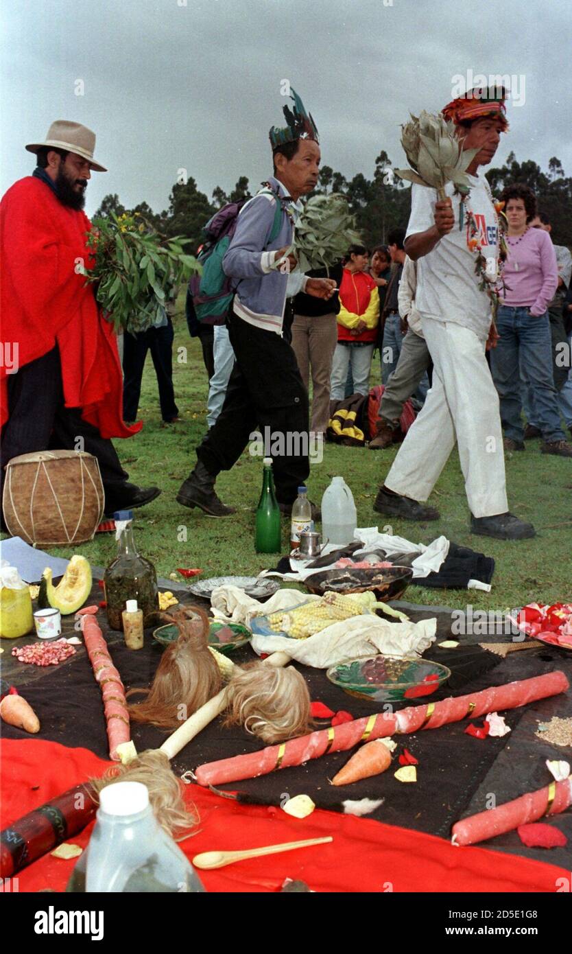 Shamanes dance around the life circle, during a Shamanic party in