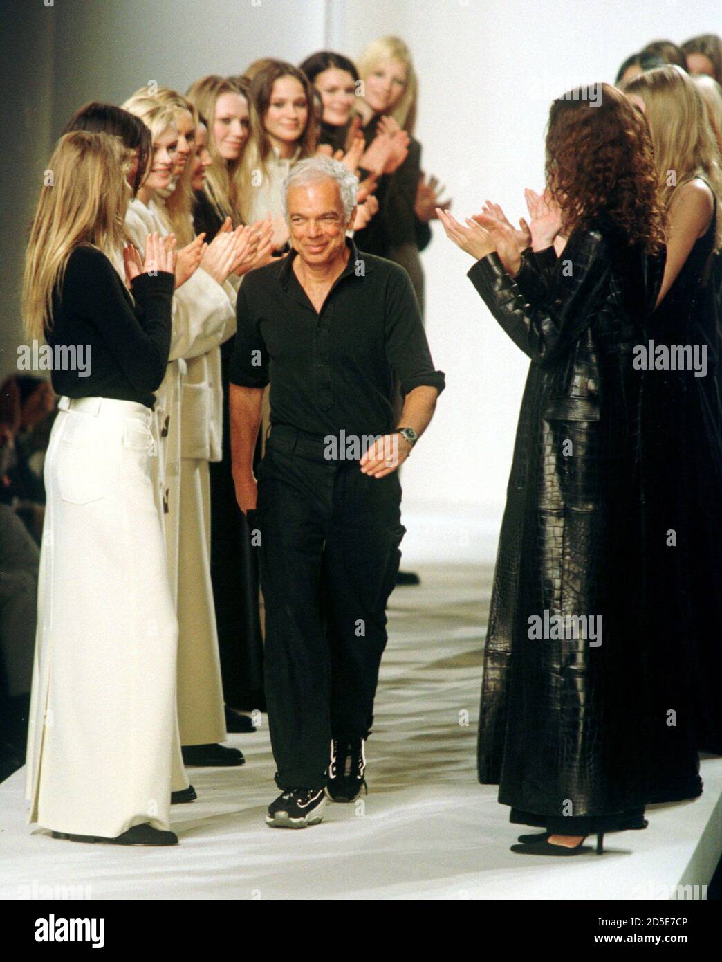Designer Ralph Lauren walks down the runway at the end of his Fall 1998  fashion show in New York April 1 Stock Photo - Alamy