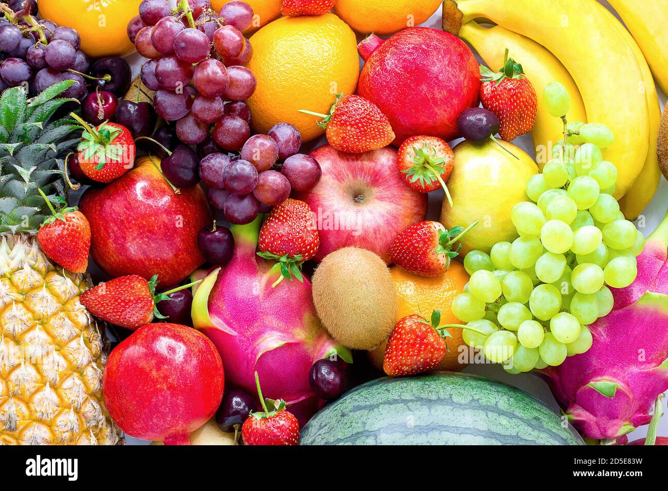 Fresh fruits.Assorted fruits colorful background. Color range Stock Photo -  Alamy