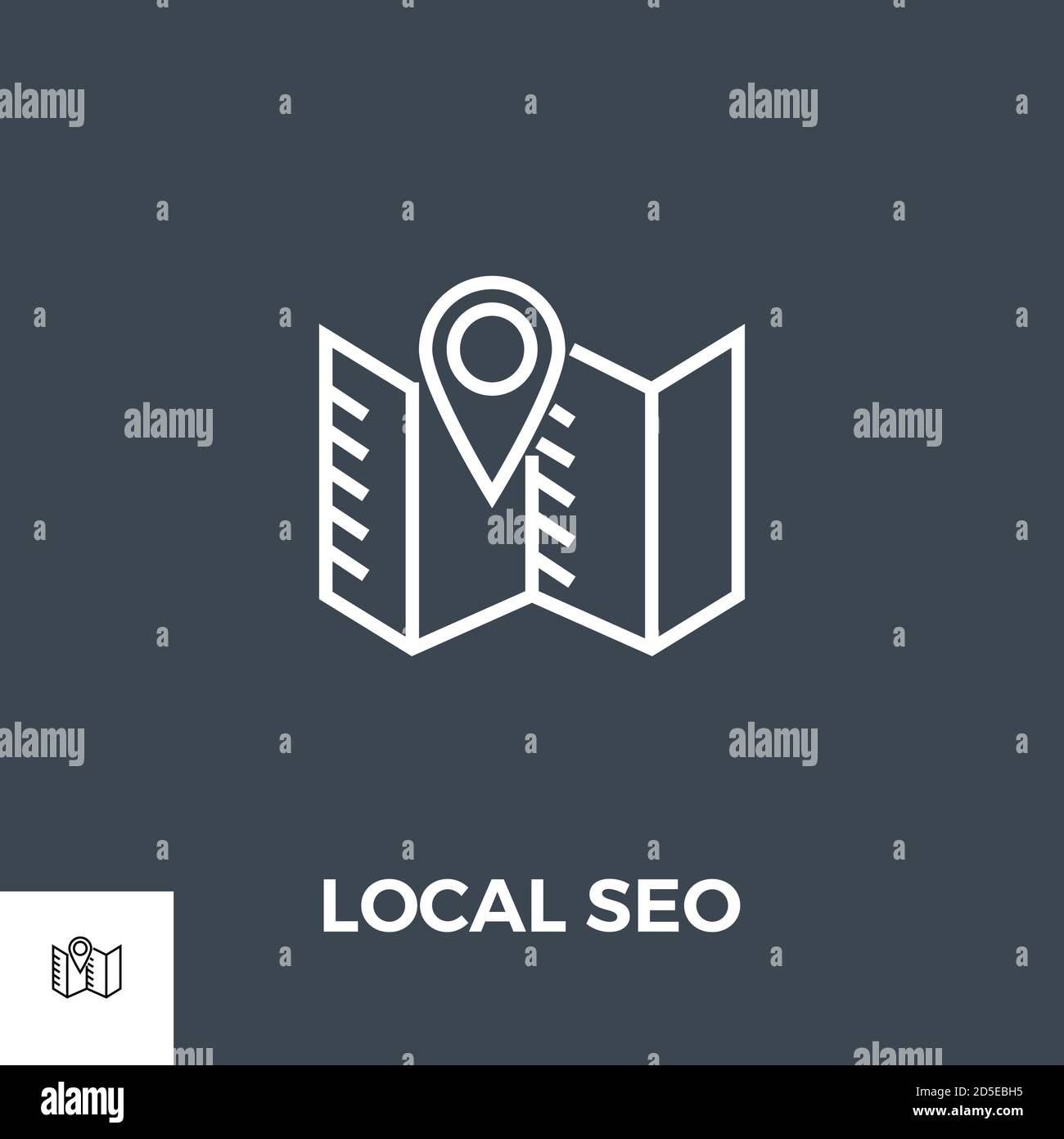 Local SEO Line Icon Stock Vector