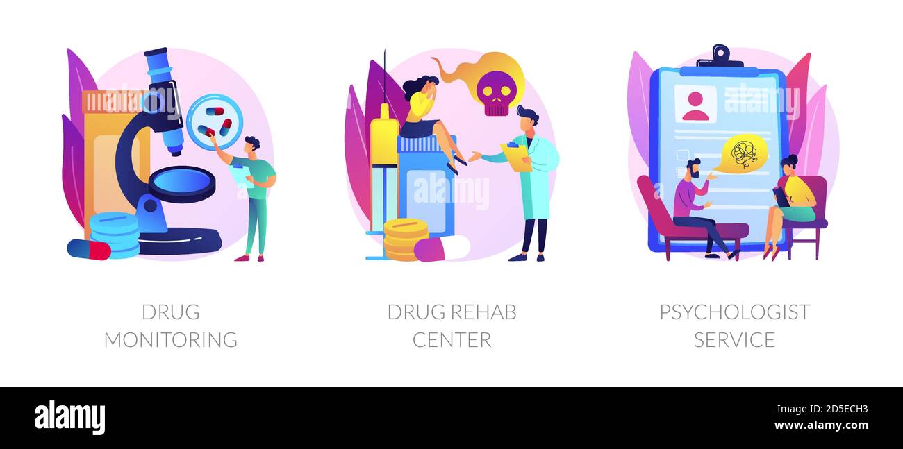 Addiction treatment vector concept metaphors. Stock Vector